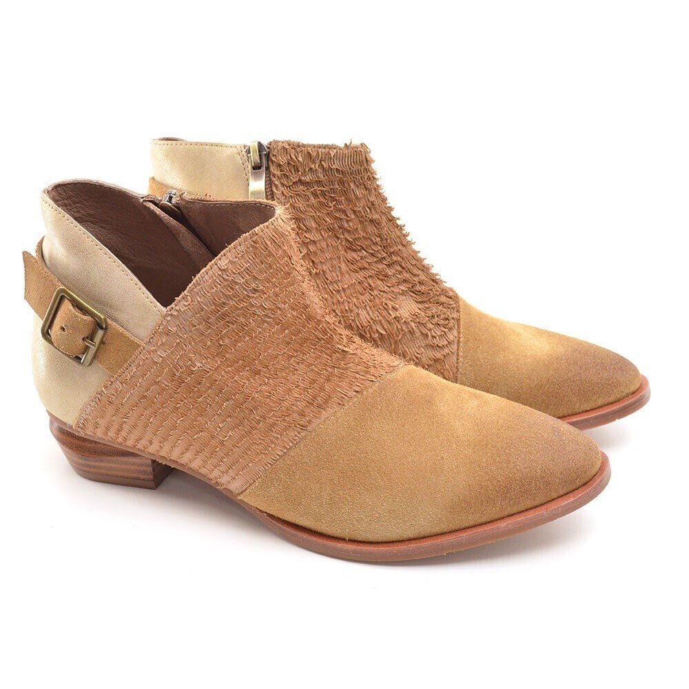 Antelope Leslie Stone Leather Buckle Zip Boots 39 New